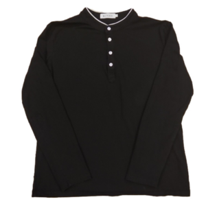 3/$20 Kuyigo Black With White Quarter Button-Up Shirt